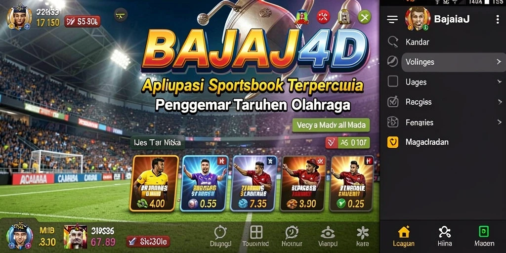 Tampilan interface aplikasi BAJAJ4D saat mempersiapkan taruhan olahraga.