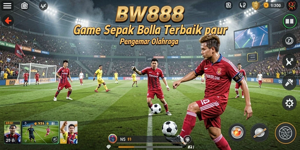 Tampilan menarik dari gameplay BW888 dengan aksi sepak bola seru.