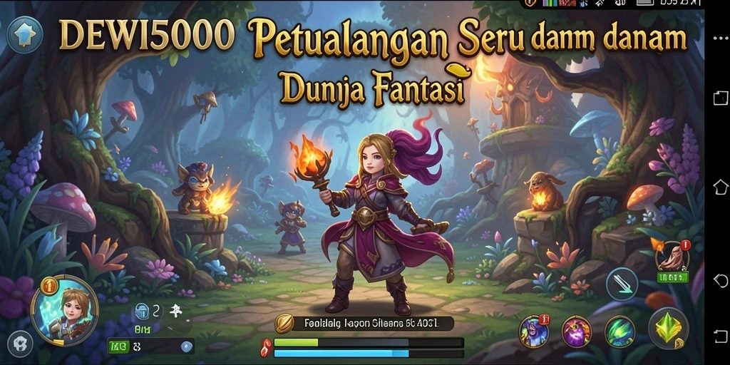 Gameplay DEWI5000 yang mendebarkan dalam dunia petualangan.
