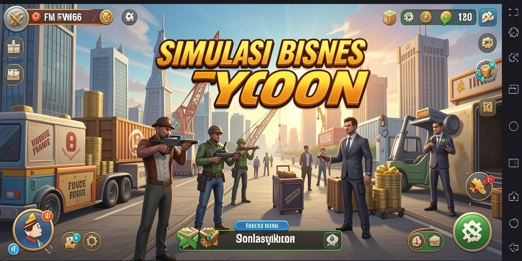 Screenshot gameplay FW66 menampilkan aksi manajemen bisnis yang mendebarkan.