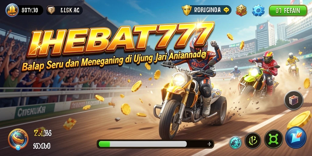 Tampilan seru dari permainan balap di HEBAT777 dengan mobil kece.