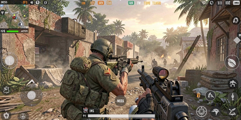 Gameplay seru INS55 dalam pertarungan TPS yang mendebarkan.