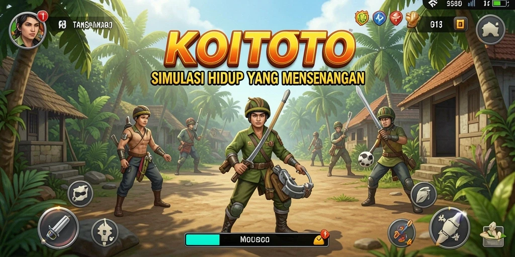 Tampilan gameplay KOITOTO dengan berbagai aktivitas menyeronokkan.
