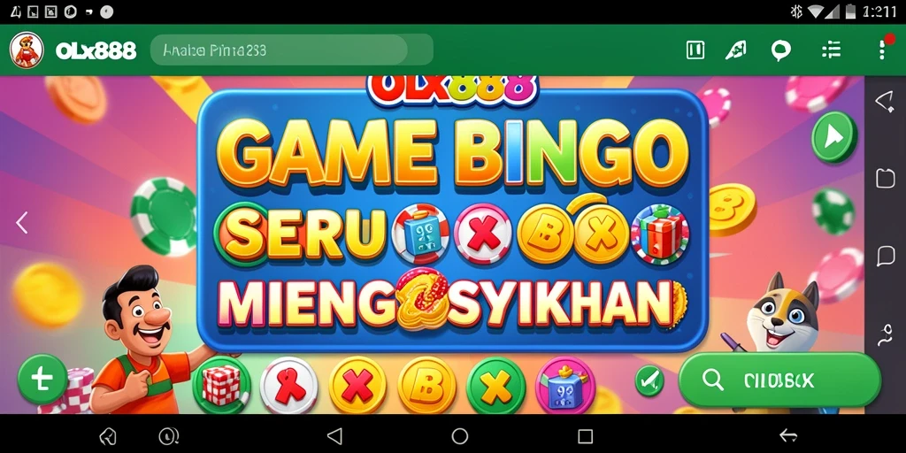 Screenshot gameplay OLX888 menunjukkan atmosfer Bingo yang seru.