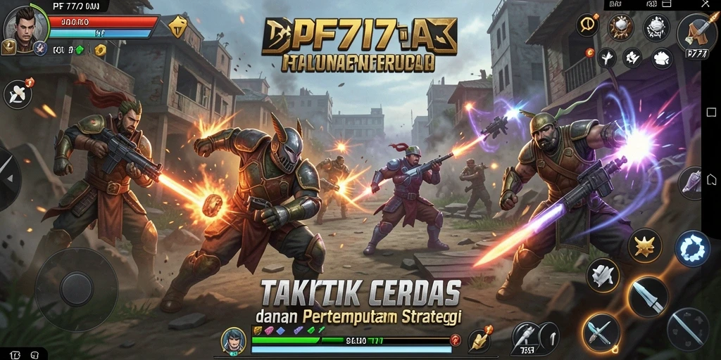 Screenshot gameplay PF777 menampilkan pertempuran strategis mendebarkan.