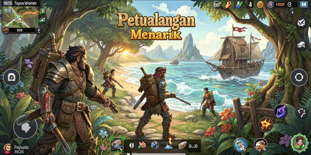 Tampilan gameplay RK55 yang menarik dan penuh warna.