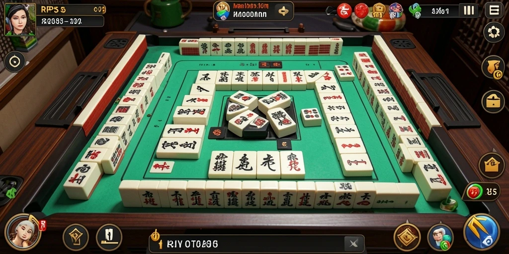 Tampilan gameplay Mahjong di RP55 menunjukkan keseruan dan tantangan.