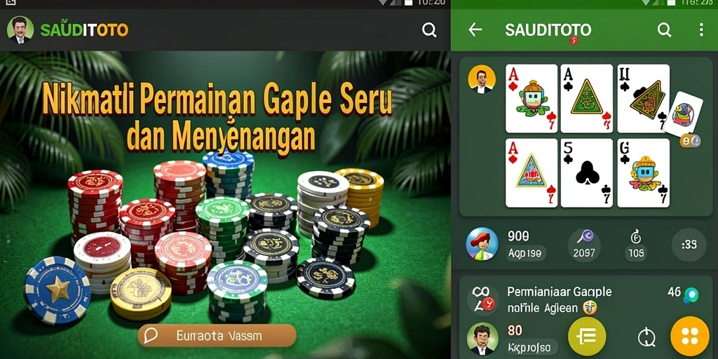 Gameplay seru Gaple di SAUDITOTO yang mengasyikkan.