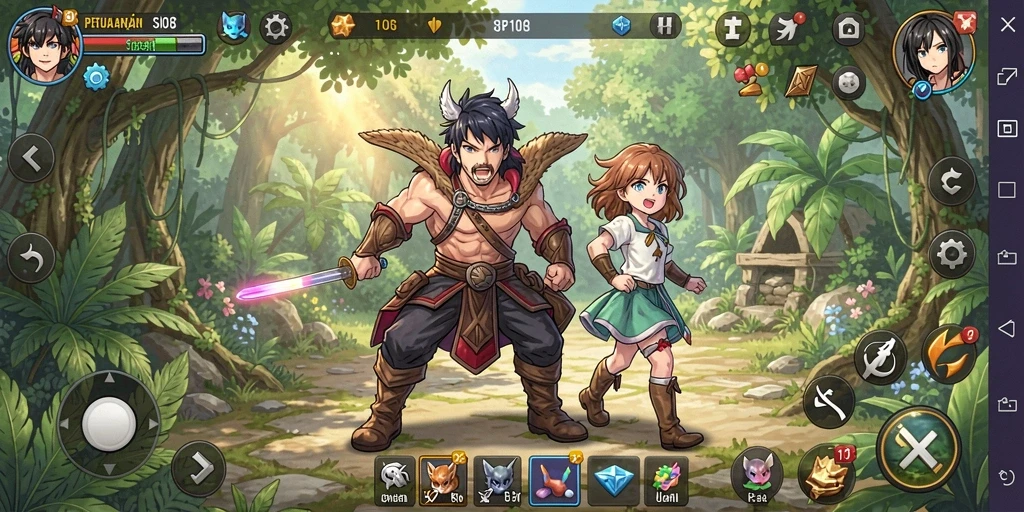 Screenshot permainan SIAP108 menampilkan aksi karakter Anime yang dinamis.