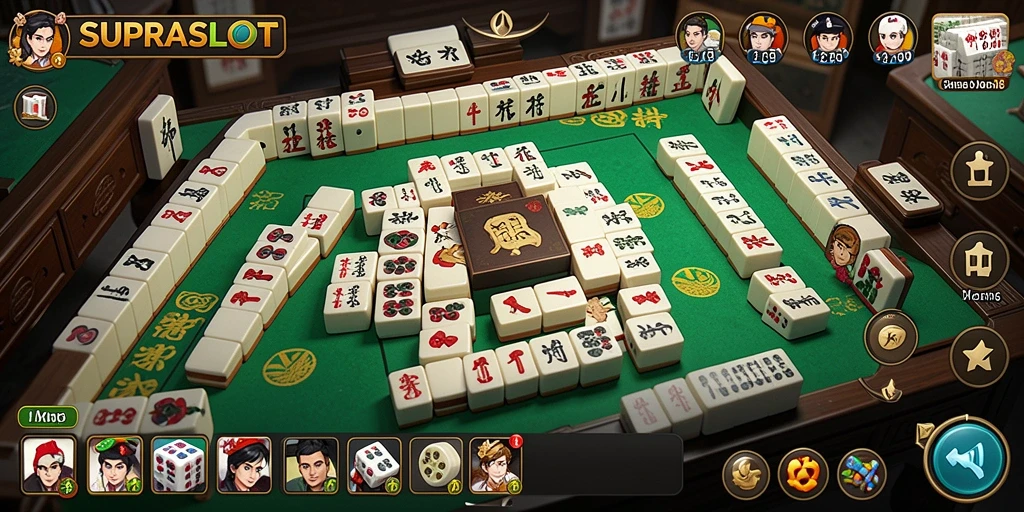 Tampilan gameplay Mahjong yang menawan pada SUPRASLOT.