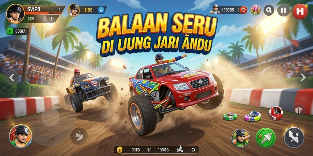 Tampilan gameplay balap menegangkan di SVIP8.