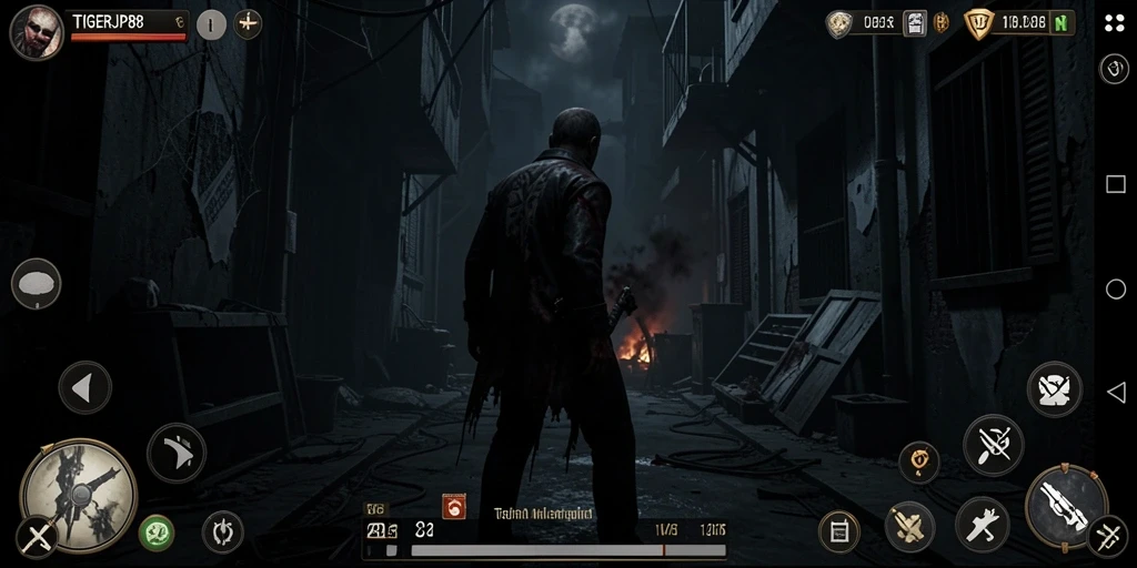 Tangkapan layar <strong>TIGERJP88</strong> menampilkan suasana mencekam dan gameplay yang menyeramkan.