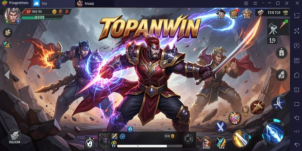 Tampilan screenshot utama gameplay pertarungan seru di TOPANWIN.