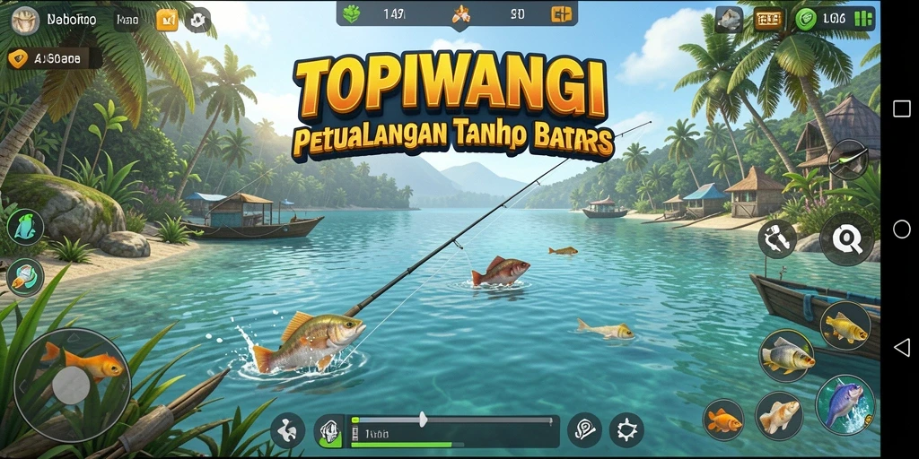 Tangkapan ikan besar di gameplay TOPIWANGI yang menegangkan.