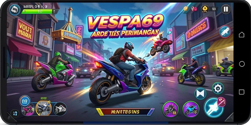 Tampilan gameplay VESPA69 yang seru dan penuh aksi.