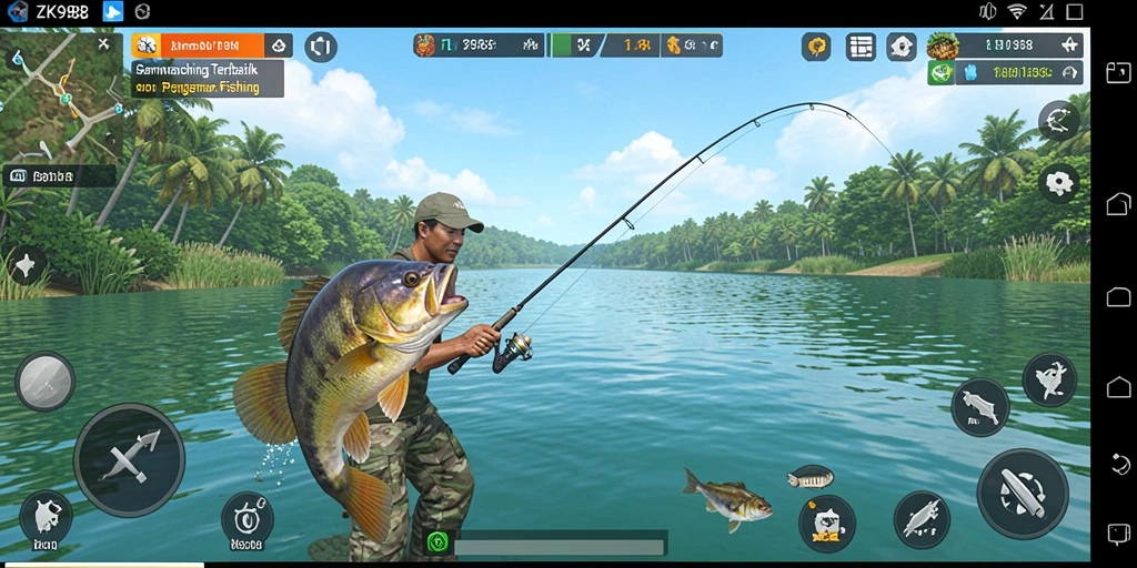 Tampilan gameplay menarik dari ZK988 dengan berbagai jenis ikan.